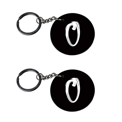 Crafty Worth | Alphabet O keychain | keychain emoji Printed Wooden Keychains | Circle Shape Set of 2 keyrings 2×2 inch