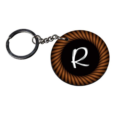 Crafty Worth | Alphabet R keychain | keychain quran Printed Wooden Keychains | Circle Shape Set of 2 keyrings 2×2 inch - alternate view