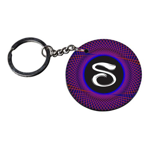 Crafty Worth | Alphabet S keychain | keychain set of 12 Printed Wooden Keychains | Circle Shape Set of 2 keyrings 2×2 inch - alternate view