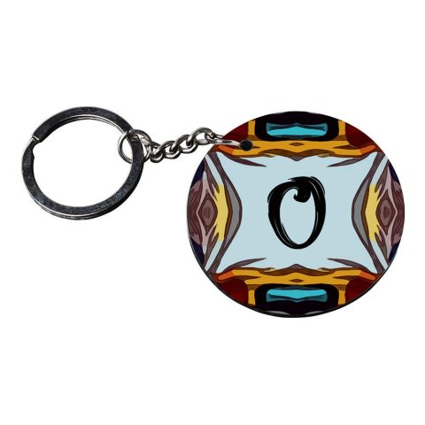 Crafty Worth | Alphabet O keychain | keychain Printed Wooden Keychains | Circle Shape Set of 2 keyrings 2×2 inch - alternate view