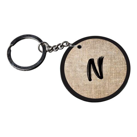 Crafty Worth | Alphabet N keychain | h keychain heart Printed Wooden Keychains | Circle Shape Set of 2 keyrings 2×2 inch - alternate view