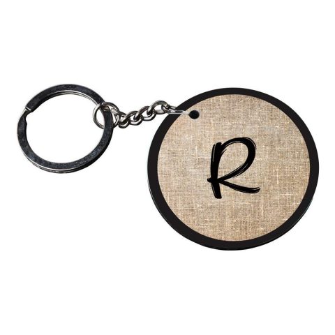 Crafty Worth | Alphabet R keychain | k keychain Printed Wooden Keychains | Circle Shape Set of 2 keyrings 2×2 inch - alternate view