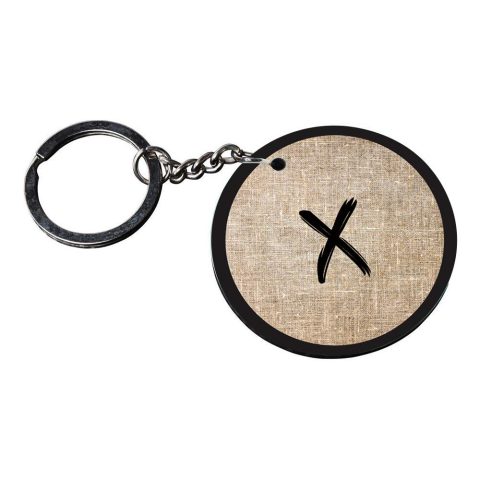 Crafty Worth | Alphabet X keychain | r keychain Printed Wooden Keychains | Circle Shape Set of 2 keyrings 2×2 inch - alternate view