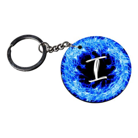 Crafty Worth | Alphabet I keychain | z keychain Printed Wooden Keychains | Circle Shape Set of 2 keyrings 2×2 inch - alternate view