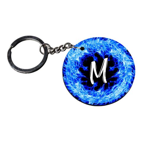 Crafty Worth | Alphabet M keychain | keychain for boys Printed Wooden Keychains | Circle Shape Set of 2 keyrings 2×2 inch - alternate view