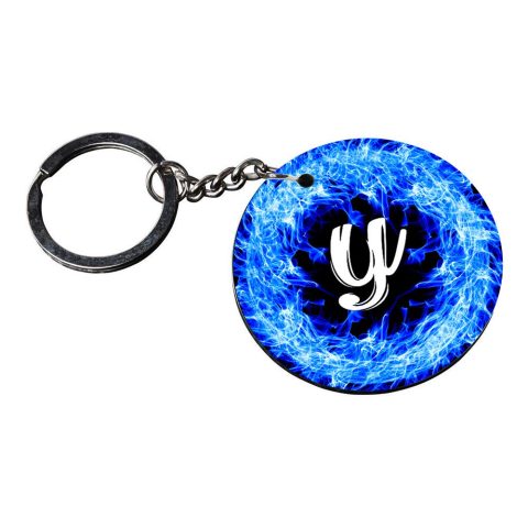 Crafty Worth | Alphabet Y keychain | keychain for aprilia Printed Wooden Keychains | Circle Shape Set of 2 keyrings 2×2 inch - alternate view