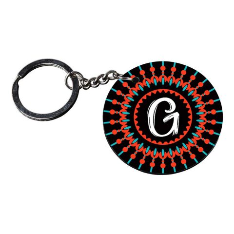 Crafty Worth | Alphabet G keychain | keychain for dominar Printed Wooden Keychains | Circle Shape Set of 2 keyrings 2×2 inch - alternate view