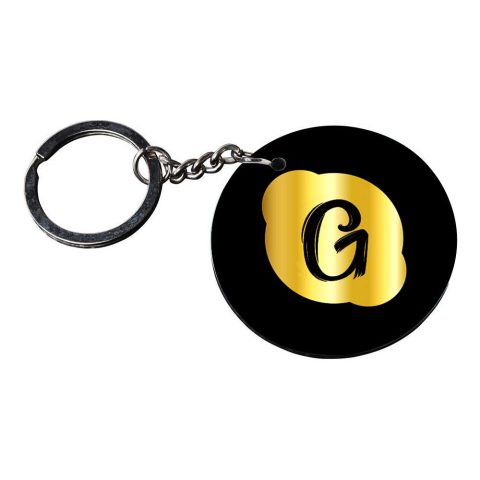 Crafty Worth | Alphabet G keychain | keychain for home stylish Printed Wooden Keychains | Circle Shape Set of 2 keyrings 2×2 inch - alternate view