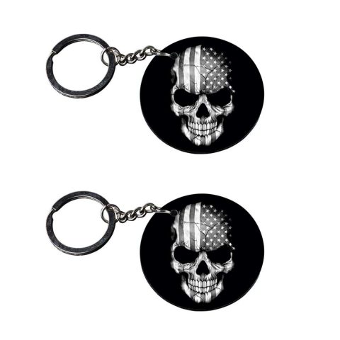 Crafty Worth | american flag keychains | keychain for renault triber Printed Wooden Keychains | Circle Shape Set of 2 keyrings 2×2 inch