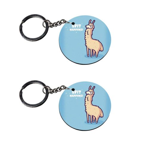 Crafty Worth | keychain for girlfriend | keychain for tractor Printed Wooden Keychains | Circle Shape Set of 2 keyrings 2×2 inch