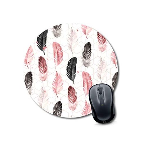 Crafty Worth mouse pad nature printed feather Mouse pad Round Mouse Pad for Laptop/pc (9X9 Inches) - alternate view