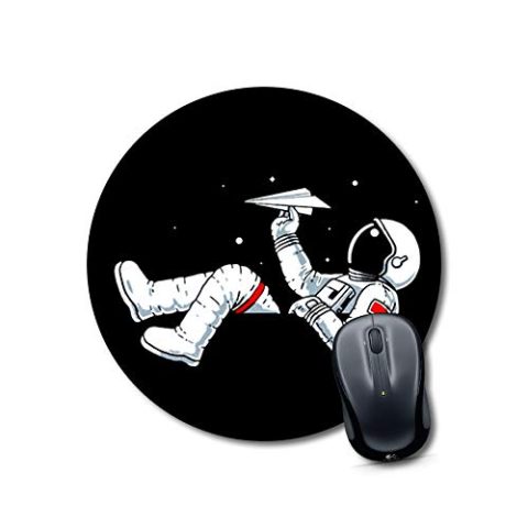Crafty Worth mouse pad pink astronaut Mouse pad Round Mouse Pad for Laptop/pc (9X9 Inches)