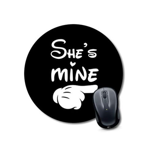 Crafty Worth mouse pad red she is mine Mouse pad Round Mouse Pad for Laptop/pc (9X9 Inches)