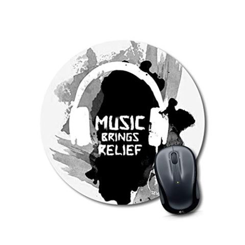 Crafty Worth mouse pad unicorn Mouse pads for music lover Round Mouse Pad for Laptop/pc (9X9 Inches)