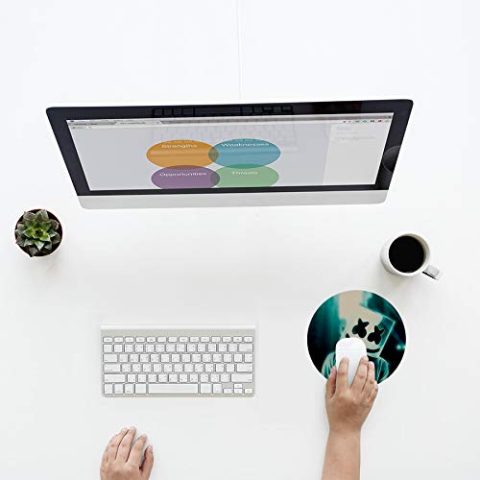 Crafty Worth mouse pad vintage marshmallow X X SmilyMouse pad Round Mouse Pad for Laptop/pc (9X9 Inches) - alternate view