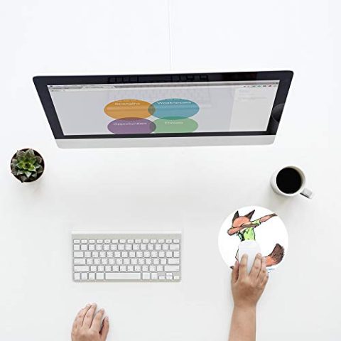 Crafty Worth mouse pad in 100 fox dab Mouse pad Round Mouse Pad for Laptop/pc (9X9 Inches) - alternate view