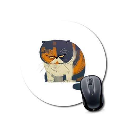 Crafty Worth mousepad cat Mouse pad cute Round Mouse Pad for Laptop/pc (9X9 Inches)