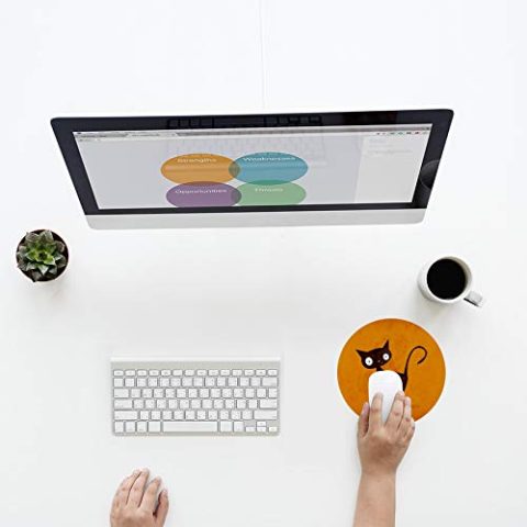 Crafty Worth gaming mousepad cat self defense Mouse pad Round Mouse Pad for Laptop/pc (9X9 Inches) - alternate view