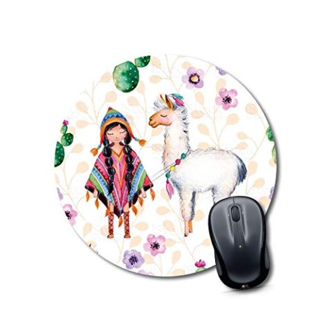 Crafty Worth mouse pad for designer llama Mouse pad Round Mouse Pad for Laptop/pc (9X9 Inches)