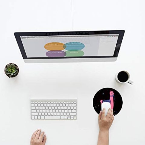 Crafty Worth mousepad for laptop Mouse pad for girlfriend Round Mouse Pad for Laptop/pc (9X9 Inches) - alternate view