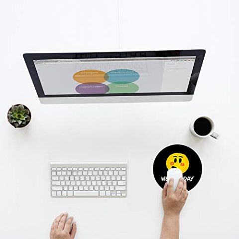 Crafty Worth mouse pad for kids laptop Wednesday Round Mouse Pad for Laptop/pc (9X9 Inches) - alternate view