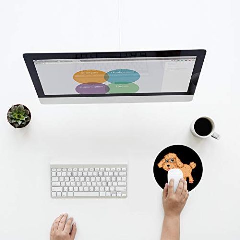 Crafty Worth long mouse pad for desktop puppy dogs Mouse pad Round Mouse Pad for Laptop/pc (9X9 Inches) - alternate view