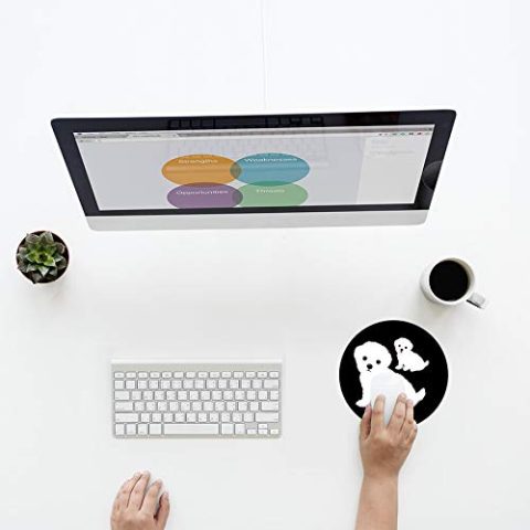 Crafty Worth mousepad for gamers pug dog Mouse pad Round Mouse Pad for Laptop/pc (9X9 Inches) - alternate view