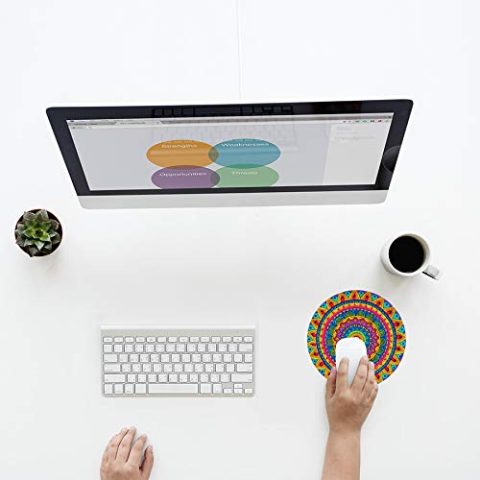 Crafty Worth round mouse pad for laptops Mouse pad with quotes for boyfriend Round Mouse Pad for Laptop/pc (9X9 Inches) - alternate view