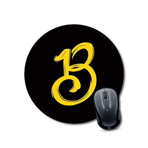 Crafty Worth mouse pad for aerial desktop Alphabet B Mouse pad Round Mouse Pad for Laptop/pc (9X9 Inches)