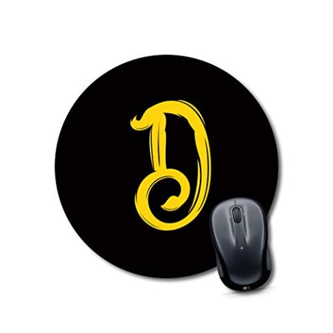 Crafty Worth mouse pad for boys round Alphabet D Mouse pad Round Mouse Pad for Laptop/pc (9X9 Inches)