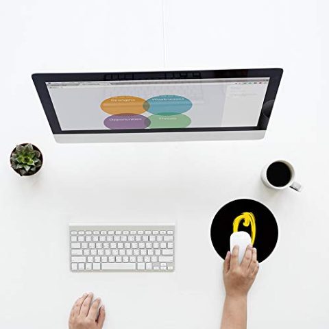Crafty Worth mouse pad for computer table Alphabet O Mouse pad Round Mouse Pad for Laptop/pc (9X9 Inches) - alternate view