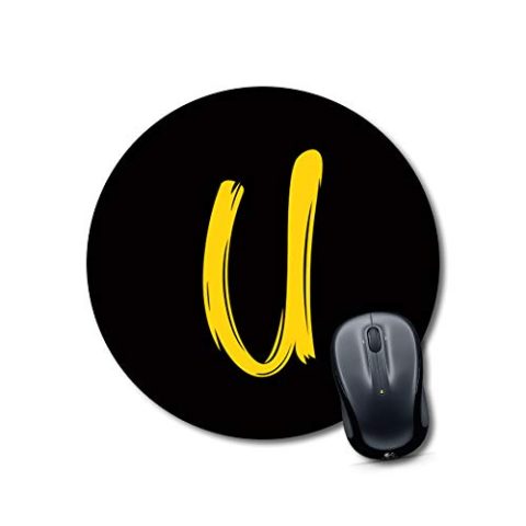 Crafty Worth mouse pad for for gaming Alphabet U Mouse pad Round Mouse Pad for Laptop/pc (9X9 Inches) - alternate view