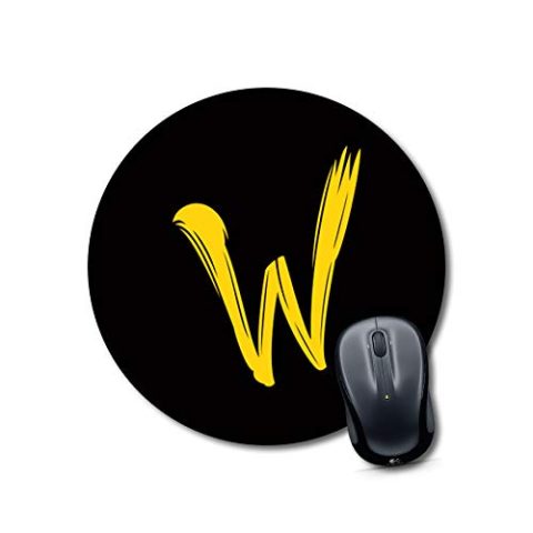 Crafty Worth mouse pad for dad Alphabet W Mouse pad Round Mouse Pad for Laptop/pc (9X9 Inches)