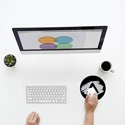 Crafty Worth mouse pad for desktop with hand rest Alphabet A Mouse pad Round Mouse Pad for Laptop/pc (9X9 Inches) - alternate view