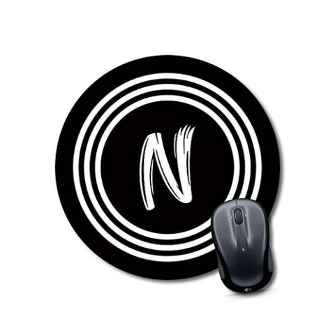 Crafty Worth mouse pad for kids round Alphabet N Mouse pad Round Mouse Pad for Laptop/pc (9X9 Inches)