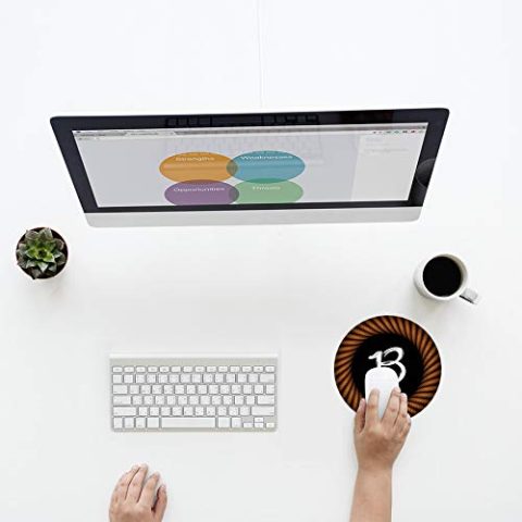 Crafty Worth mouse pad for men Alphabet B Mouse pad Round Mouse Pad for Laptop/pc (9X9 Inches) - alternate view