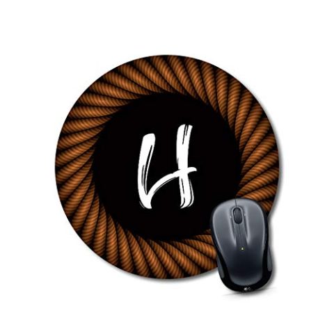 Crafty Worth mouse pad for office and gaming Alphabet H Mouse pad Round Mouse Pad for Laptop/pc (9X9 Inches)