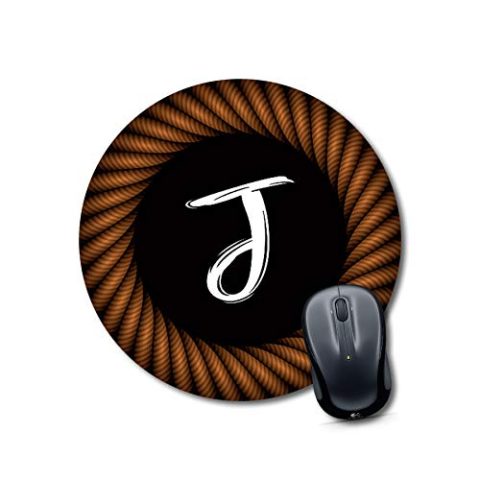 Crafty Worth mouse pad for laptops with for gamingrest Alphabet J Mouse pad Round Mouse Pad for Laptop/pc (9X9 Inches)