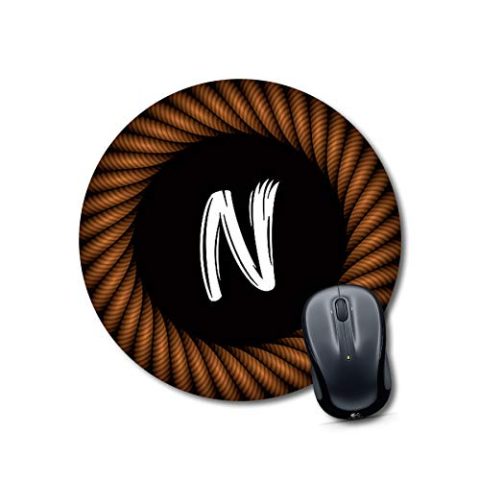 Crafty Worth mouse pad for laptop small Alphabet N Mouse pad Round Mouse Pad for Laptop/pc (9X9 Inches)