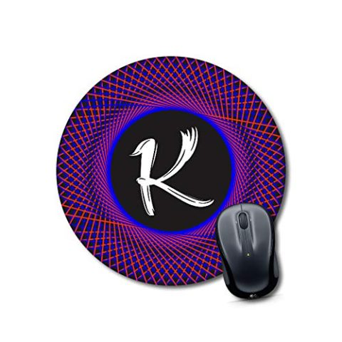 Crafty Worth mouse pad for teens Alphabet K Mouse pad Round Mouse Pad for Laptop/pc (9X9 Inches)
