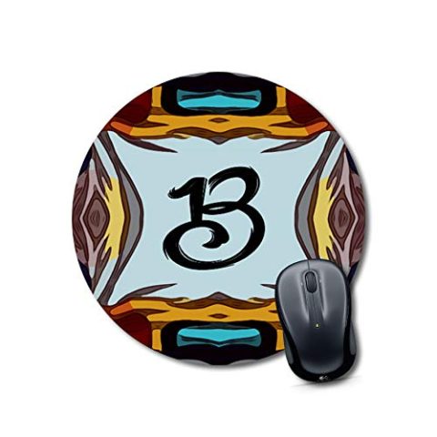 Crafty Worth mouse pad for pc Alphabet B Mouse pad Round Mouse Pad for Laptop/pc (9X9 Inches)