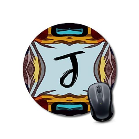 Crafty Worth mouse pad anime Alphabet J Mouse pad Round Mouse Pad for Laptop/pc (9X9 Inches)