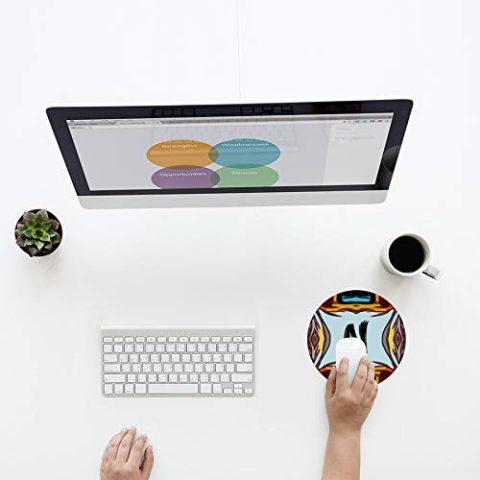 Crafty Worth mouse pad round Alphabet N Mouse pad Round Mouse Pad for Laptop/pc (9X9 Inches) - alternate view
