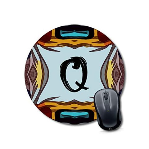 Crafty Worth mouse pad for desktop Alphabet Q Mouse pad Round Mouse Pad for Laptop/pc (9X9 Inches)