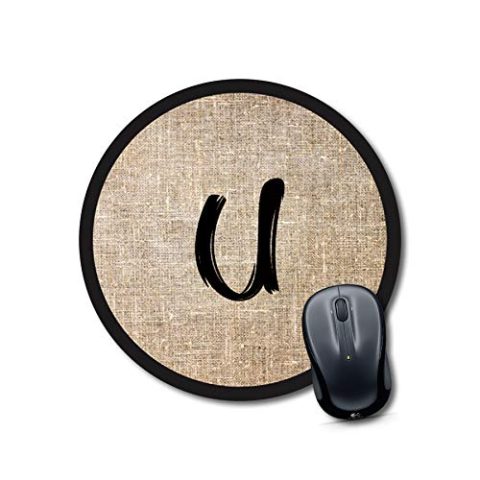 Crafty Worth mouse pad extra large gaming Alphabet U Mouse pad Round Mouse Pad for Laptop/pc (9X9 Inches)
