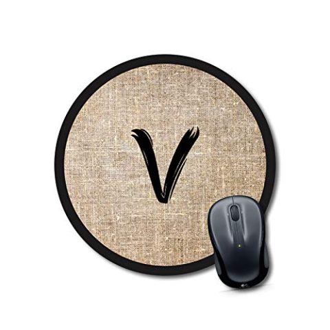 Crafty Worth mouse pad Alphabet V Mouse pad Round Mouse Pad for Laptop/pc (9X9 Inches)