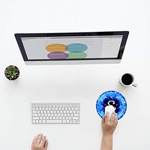 Crafty Worth mouse pad hyper x Alphabet E Mouse pad Round Mouse Pad for Laptop/pc (9X9 Inches) - alternate view