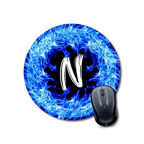Crafty Worth mouse pad green Alphabet N Mouse pad Round Mouse Pad for Laptop/pc (9X9 Inches)