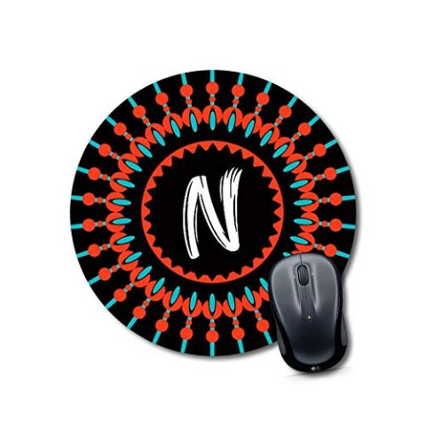 Crafty Worth mouse pad for games Alphabet N Mouse pad Round Mouse Pad for Laptop/pc (9X9 Inches)