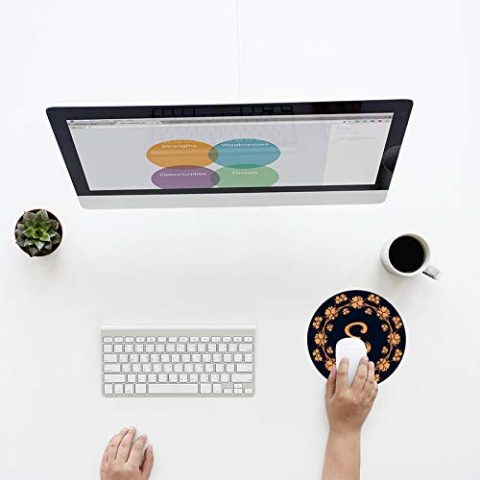 Crafty Worth mouse pad light Alphabet E Mouse pad Round Mouse Pad for Laptop/pc (9X9 Inches) - alternate view